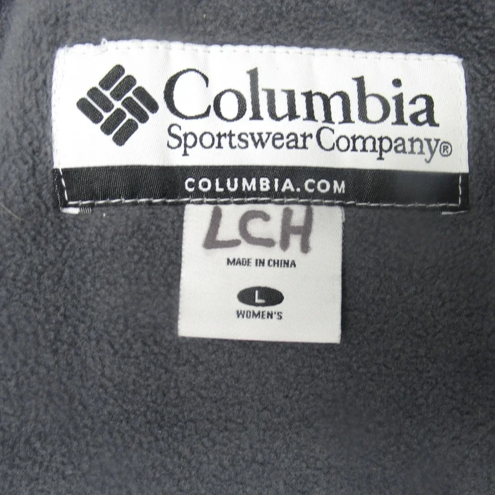 Columbia Jacket Women Large Blue Colorblock Insulated Snap Zip Parka Winter Ski